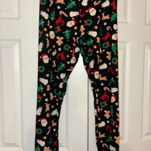Holiday Print Black Leggings